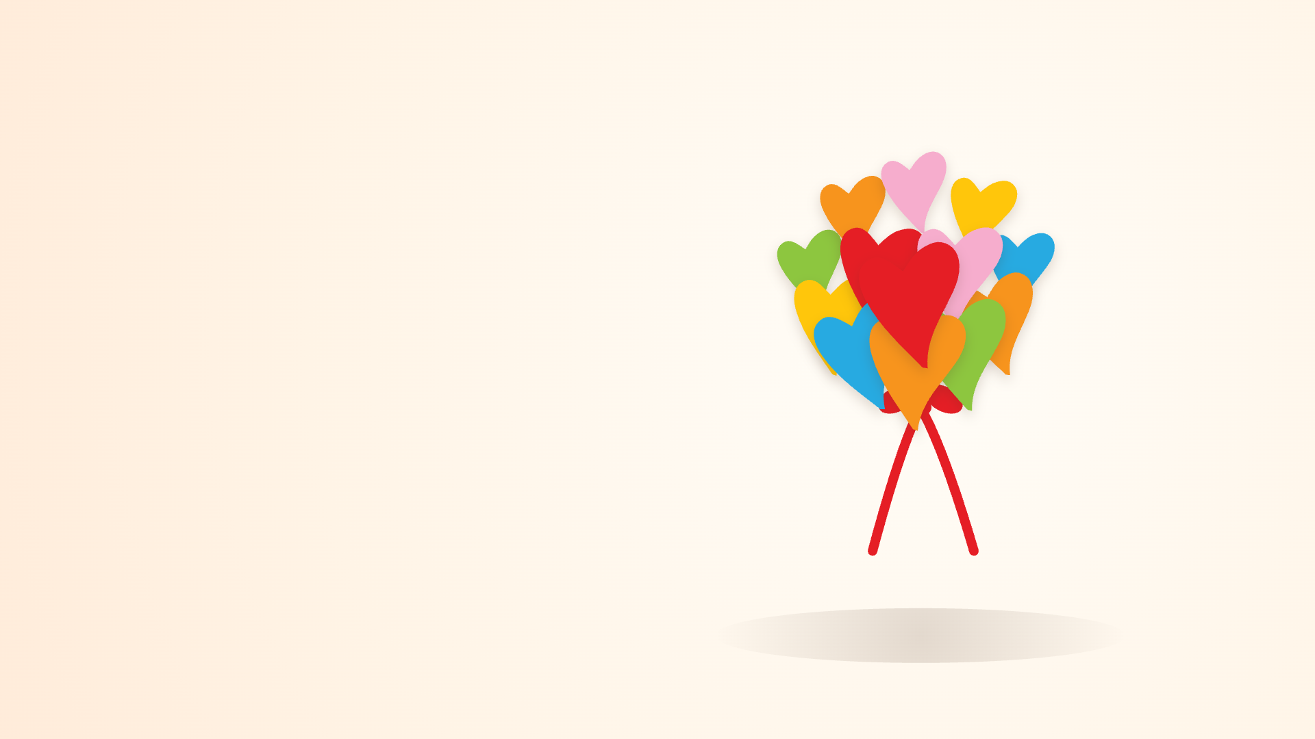 A gathered bouquet of colorful hearts tied with a ribbon — Build a Bundle